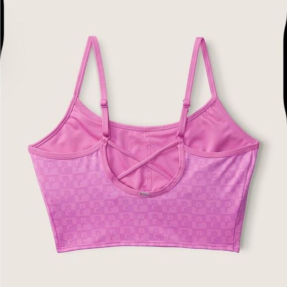 PINK Victoria's Secret Pink Bra ULTIMATE LIGHTLY LINED SPORTS CROP sz L - Picture 2 of 5
